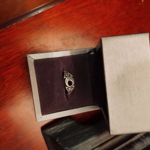 Silver Celtic knot moon ring